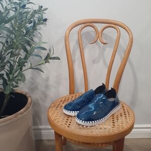 Ilse Jacobsen Hornbaek Tulip Patent  Loafer Casual Flat in Blue Web